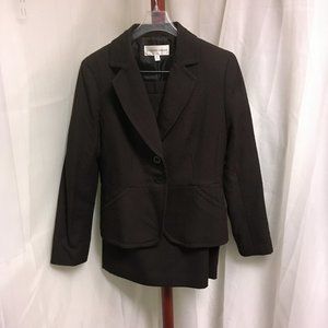 Jones New York Dark Chocolate Brown Skirt Suit Size 6